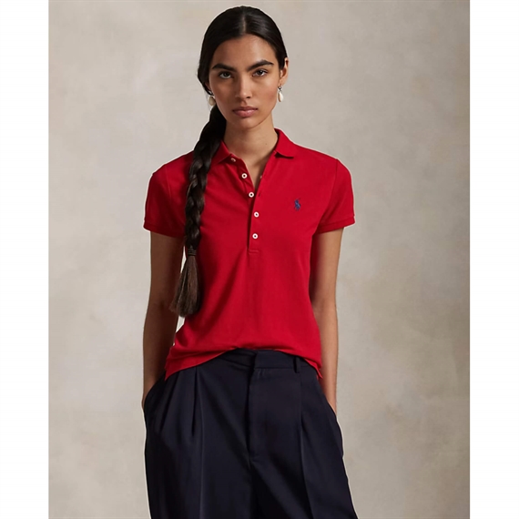 Polo Ralph Lauren Slim Fit Stretch Polo Shirt, Red/Navy